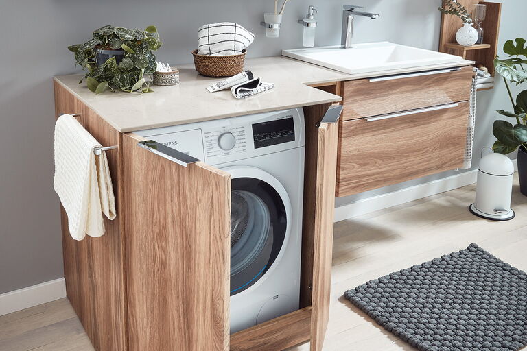 Produktfoto: Laguna Platino 2.0 Waschmaschinenumbau und Waschtischunterschrank