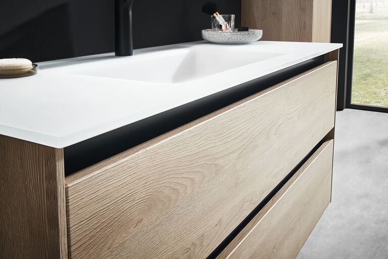 Produktfoto: Laguna Waschtisch mit Unterschrank in Holzoptik